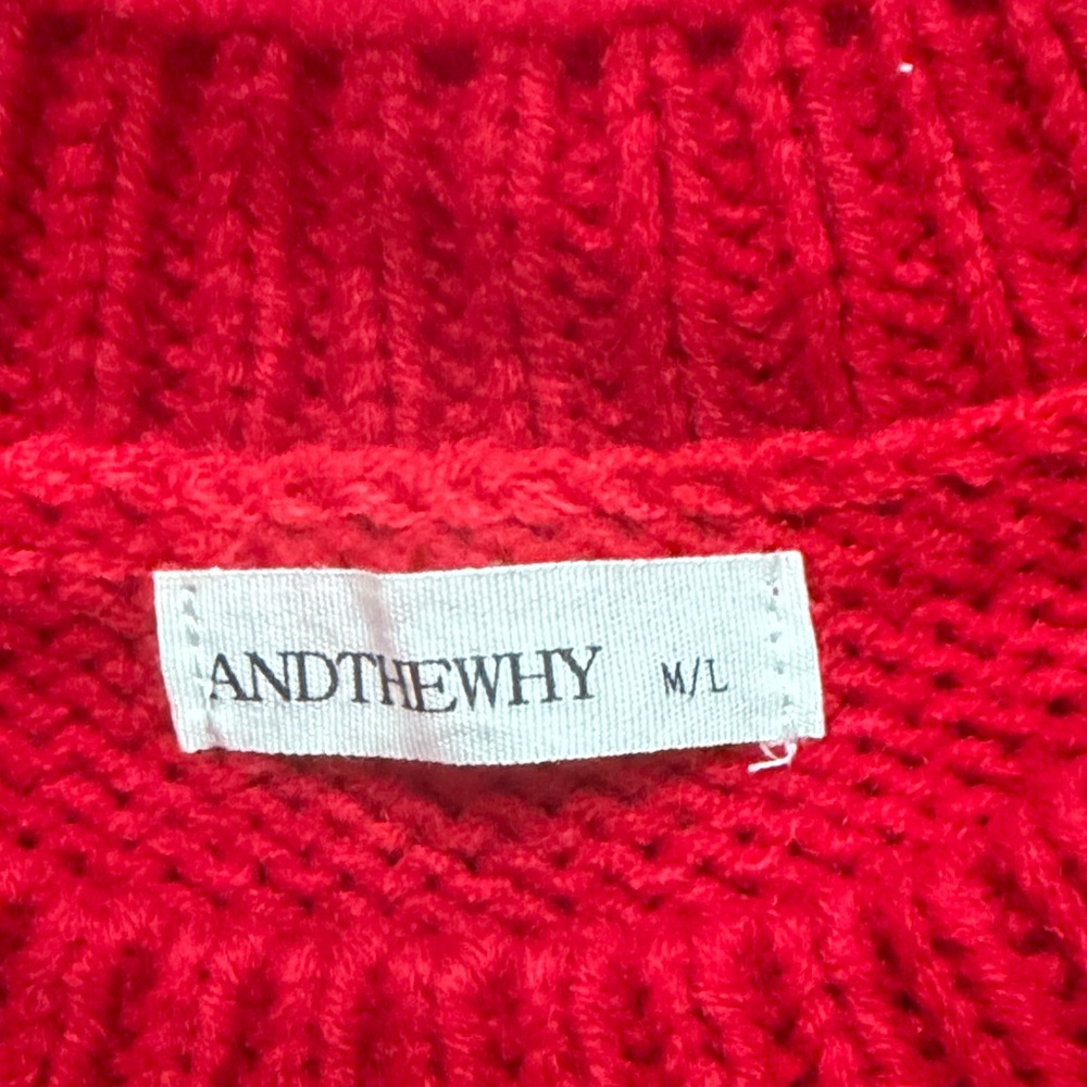Festive Red and Gold Snowflake Sweater - Picture 9 of 11